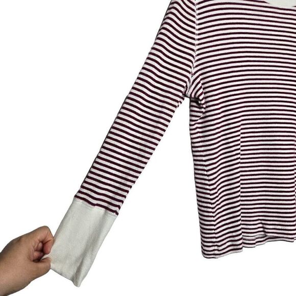 Sundance Striped Crewneck Long Sleeves Thermal Top Size PXL - Picture 5 of 10